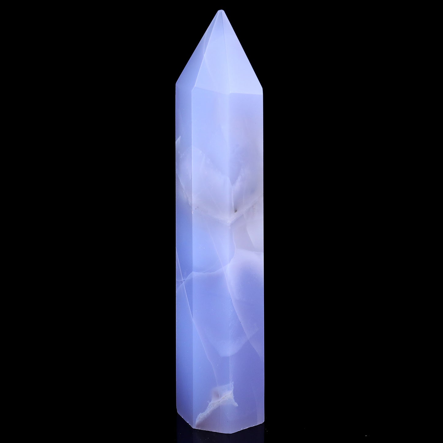 160mm Blue Chalcedony Hand Carved Crystal Point Crystallumi