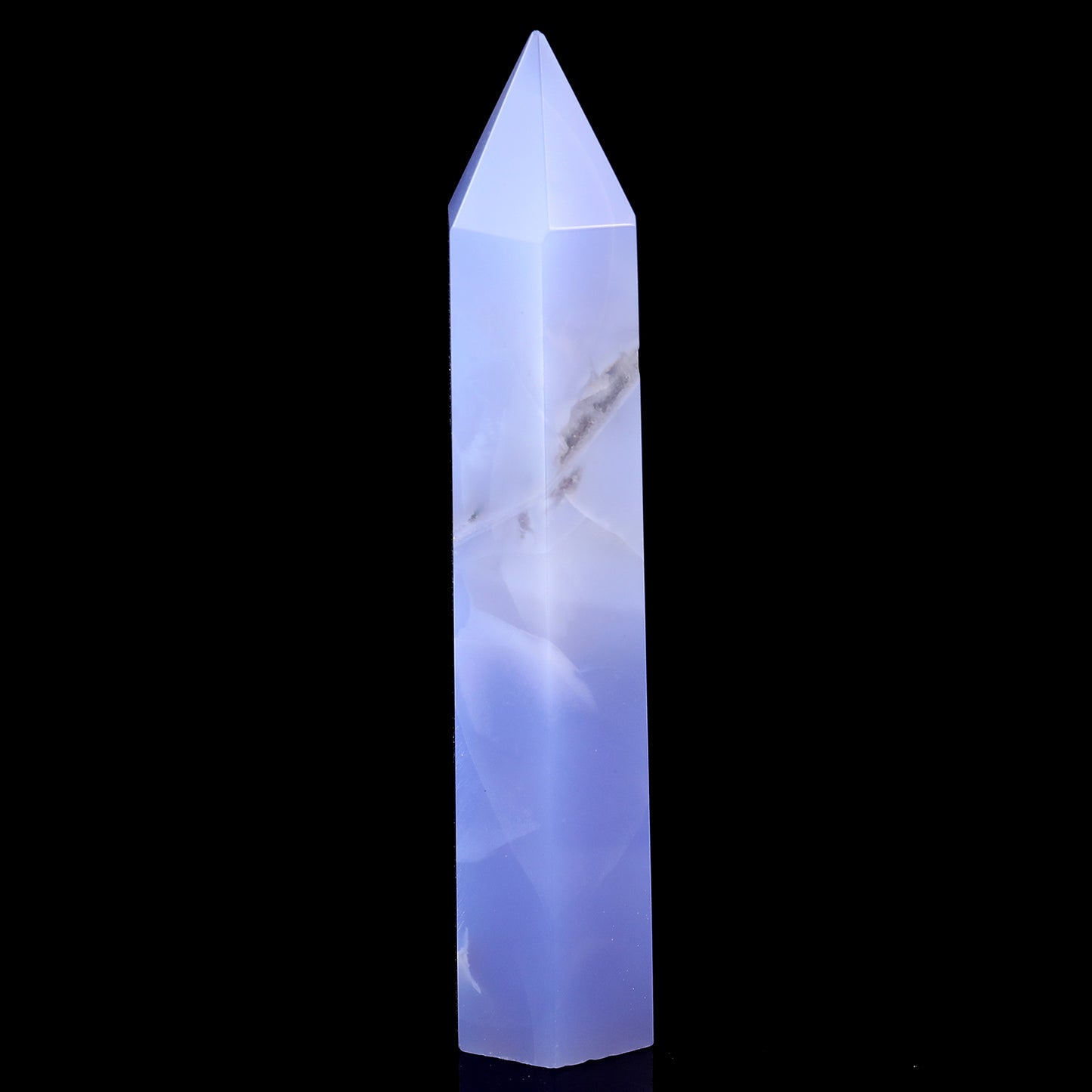 160mm Blue Chalcedony Hand Carved Crystal Point Crystallumi