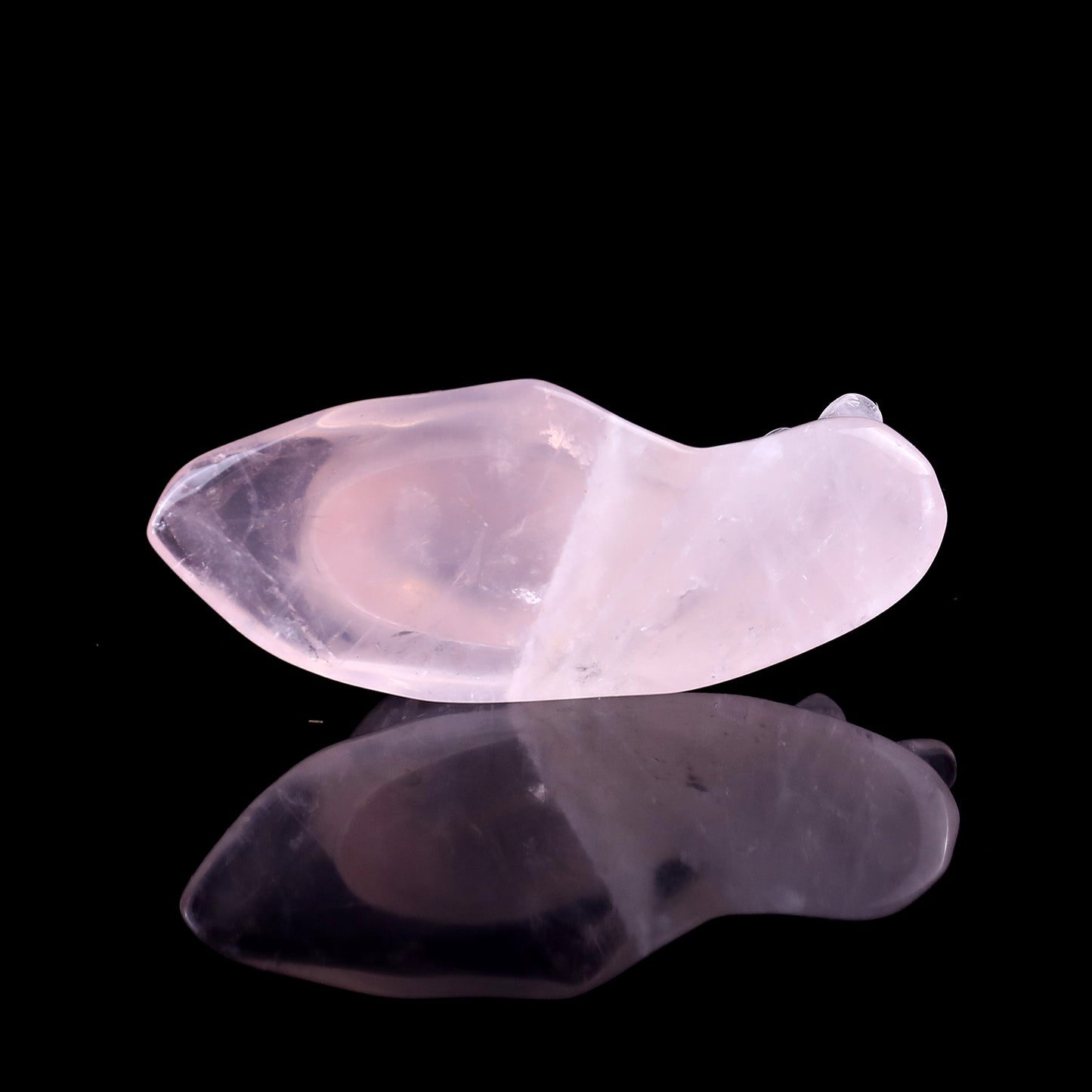 2.9" Rose Quartz Hand Carved Crystal Snail Sculpture Crystallumi
