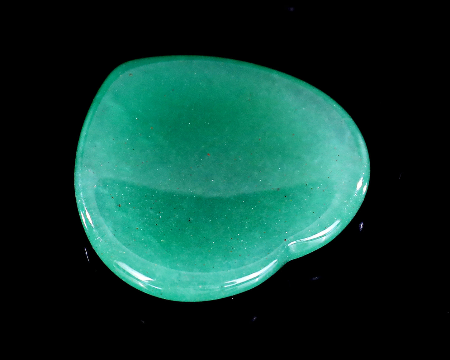1.5" Green Aventurine Hand Carved Crystal Heart Shape Worry Stone,Massage Tool
