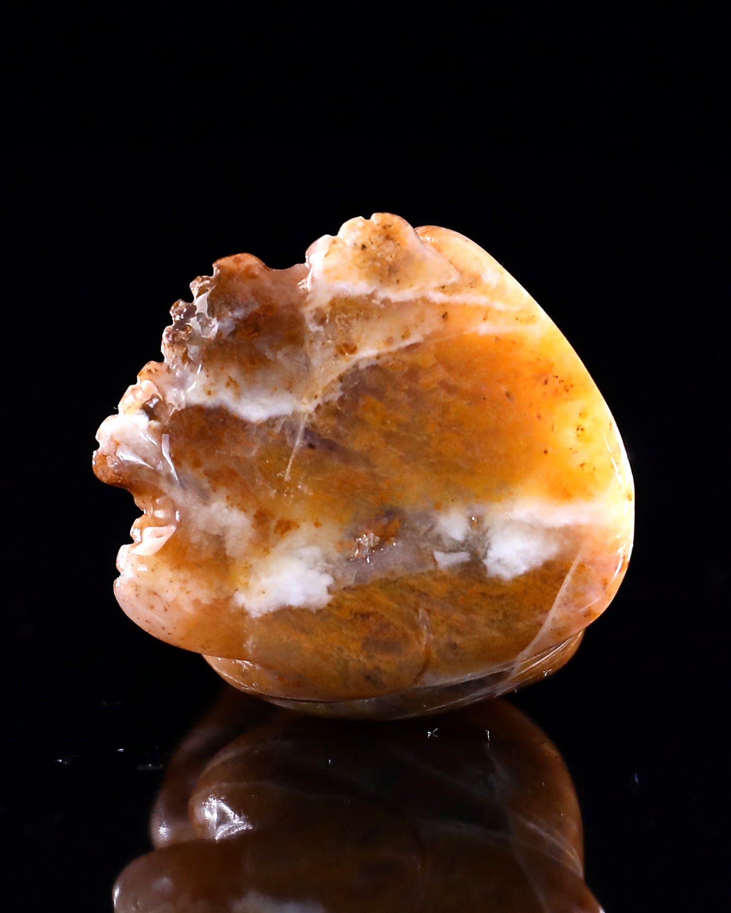 3.0" Chalcedony Hand Carved Crystal Leopard Sculpture