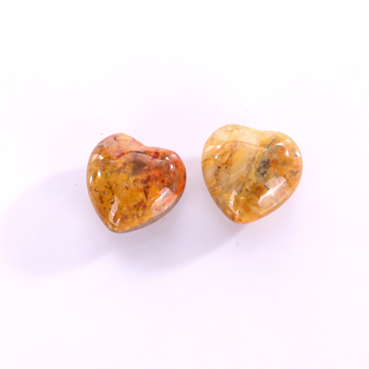 Natural Crazy Agate Hand Carved Crystal Heart