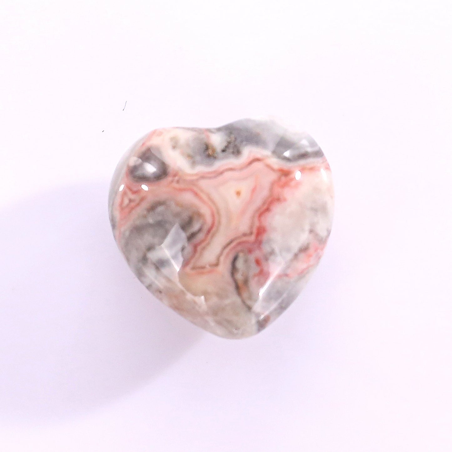 Natural Crazy Agate Hand Carved Crystal Heart