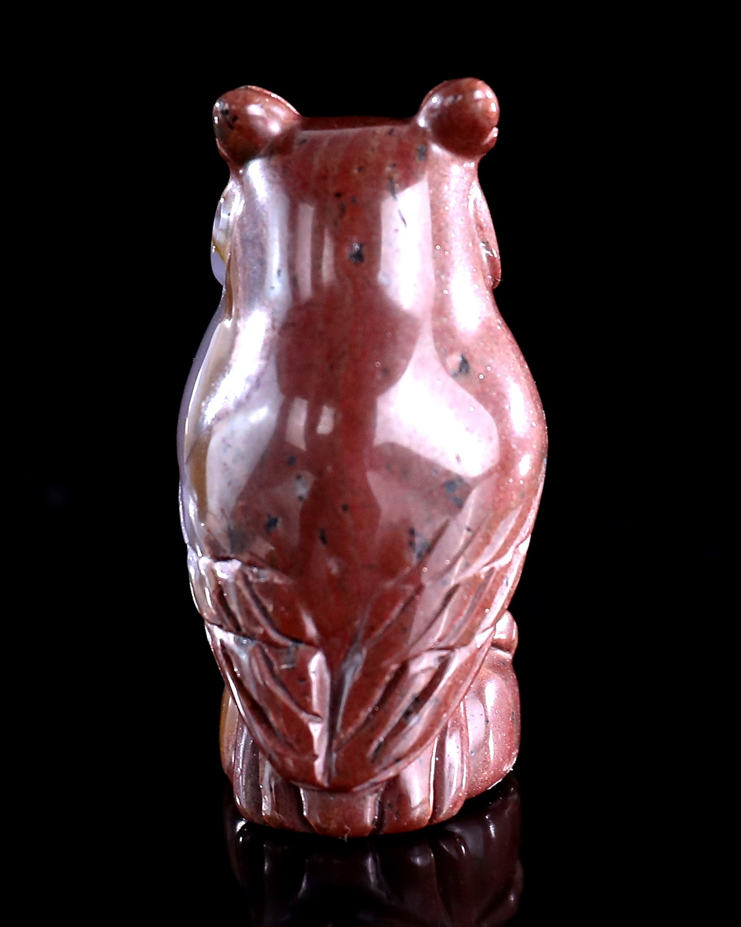 2.0" Hot Lava Agate Hand Carved Crystal Owl Sculpture