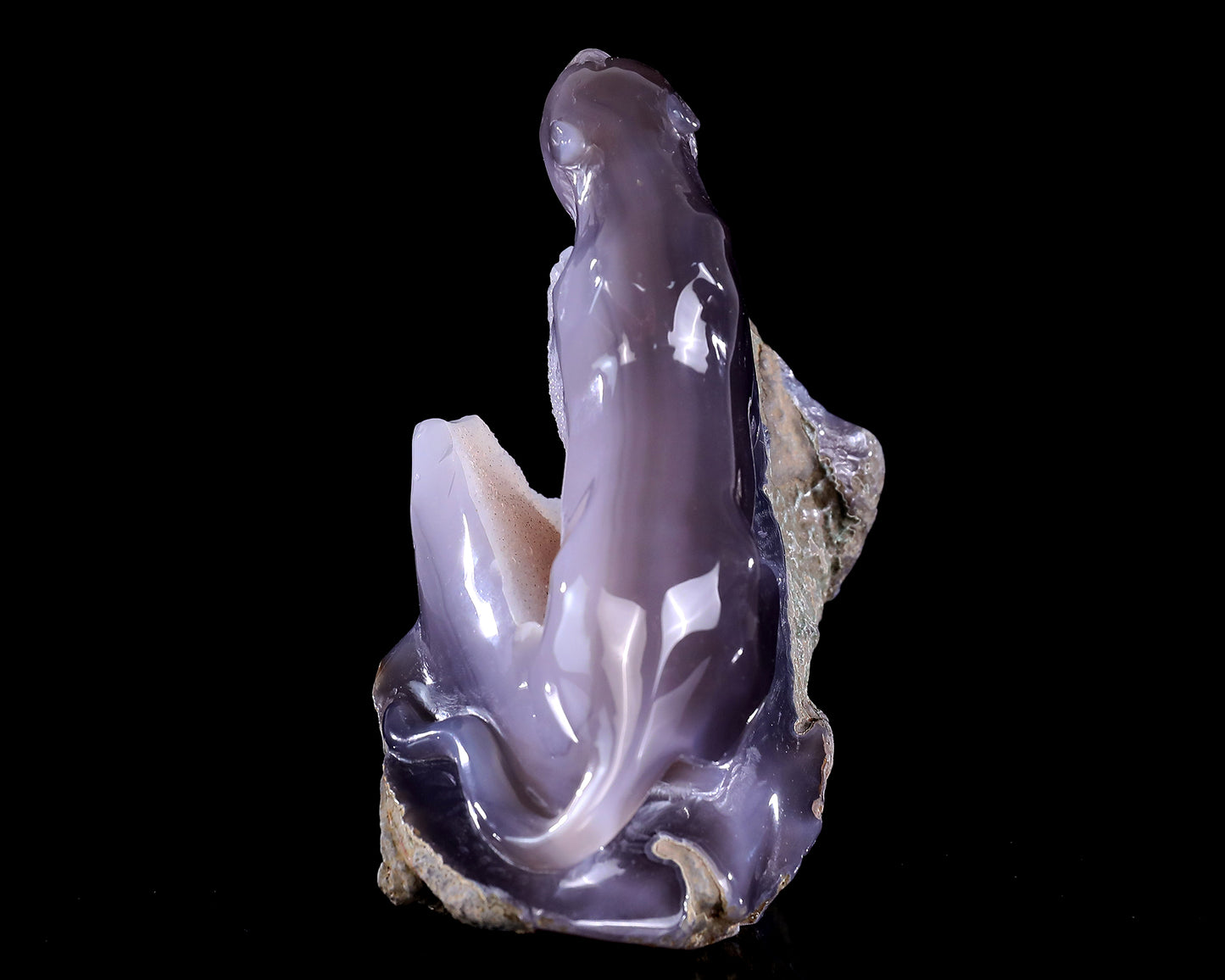 6.4" Geode Agate Hand Carved Crystal Leopard Sculpture