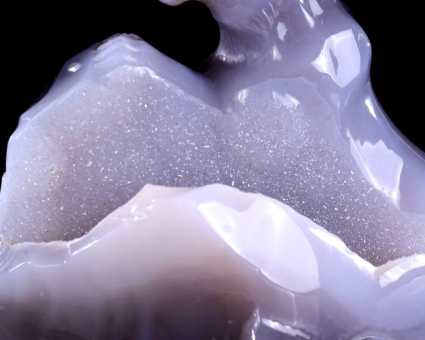 6.4" Geode Agate Hand Carved Crystal Leopard Sculpture