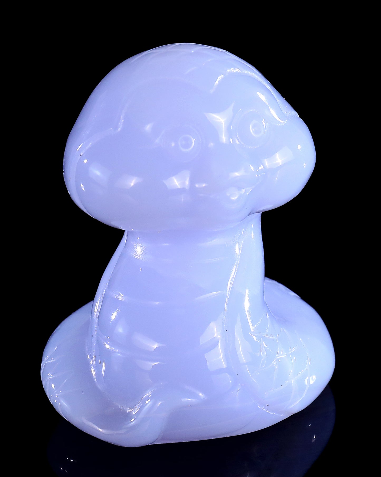 2.4" Blue Chalcedony Hand Carved Crystal Baby Snake Sculpture