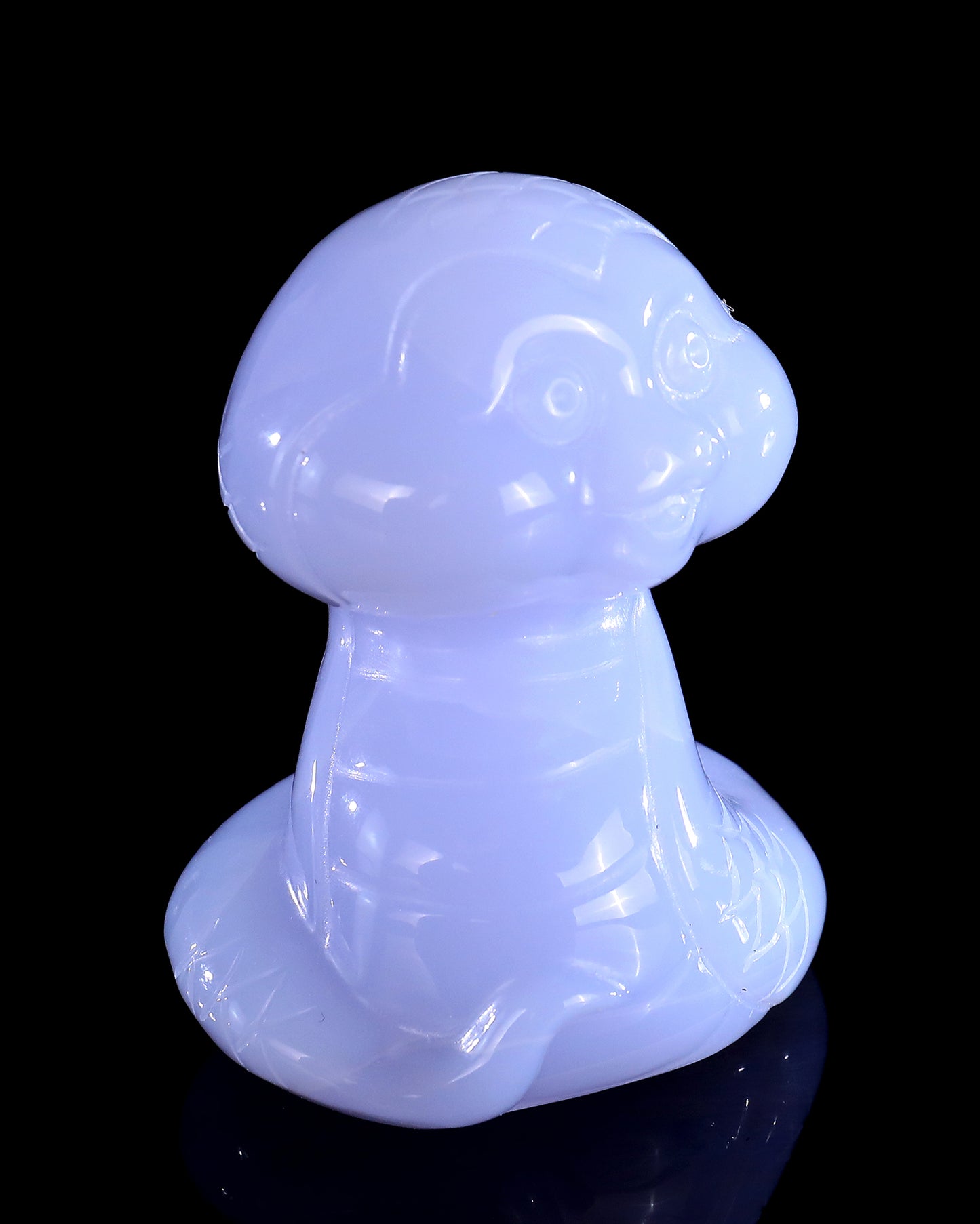 2.4" Blue Chalcedony Hand Carved Crystal Baby Snake Sculpture