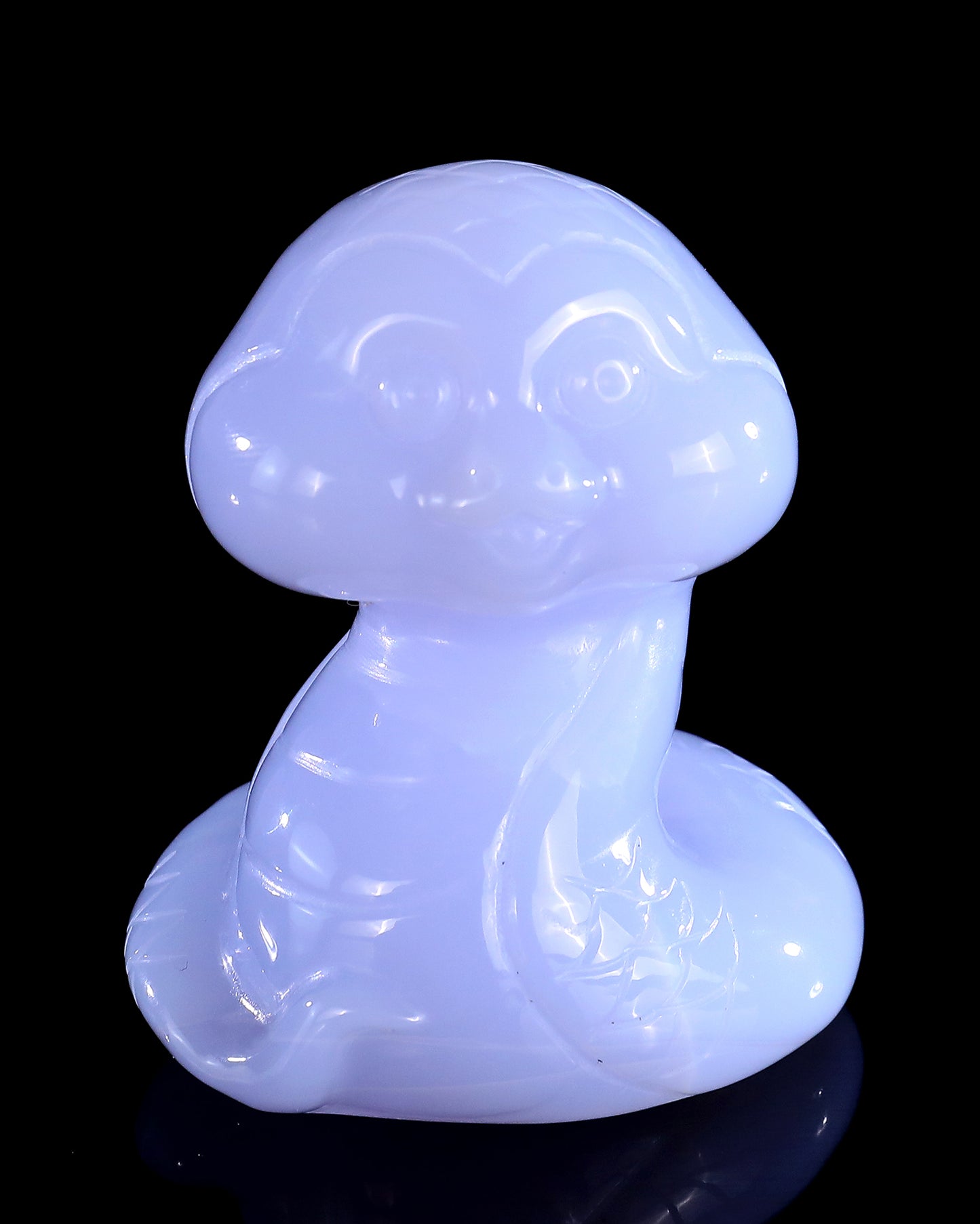 2.4" Blue Chalcedony Hand Carved Crystal Baby Snake Sculpture