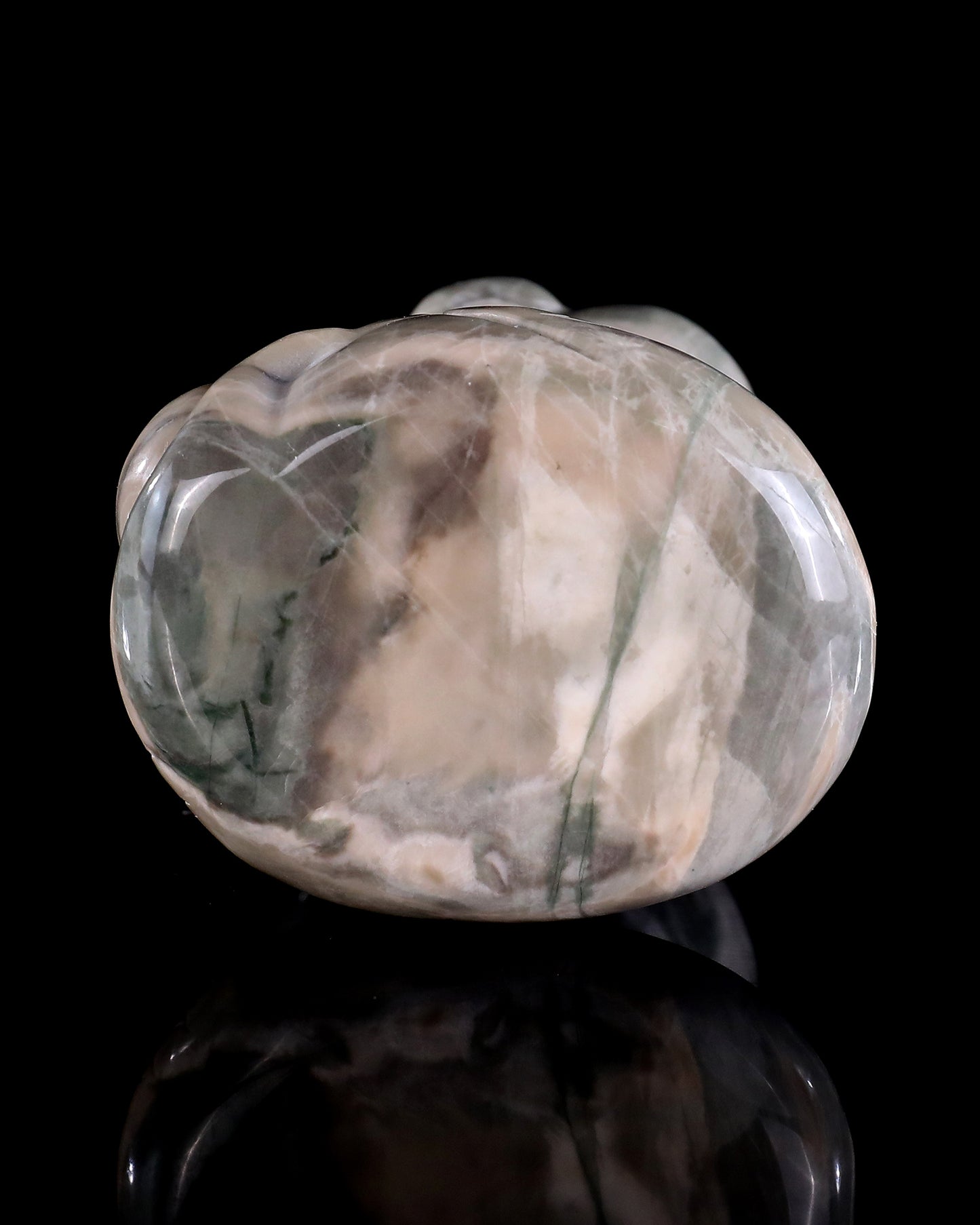2.9" Jiulong Jade Hand Carved Crystal Baby Snake Sculpture
