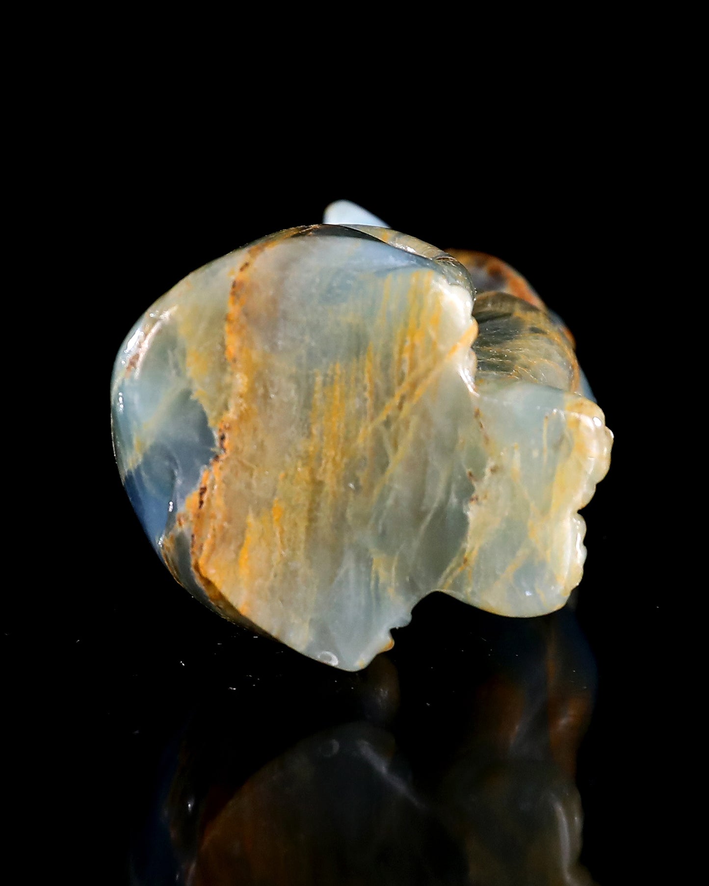 2.9" Natural Blue Onyx Hand Carved Crystal Cat Sculpture
