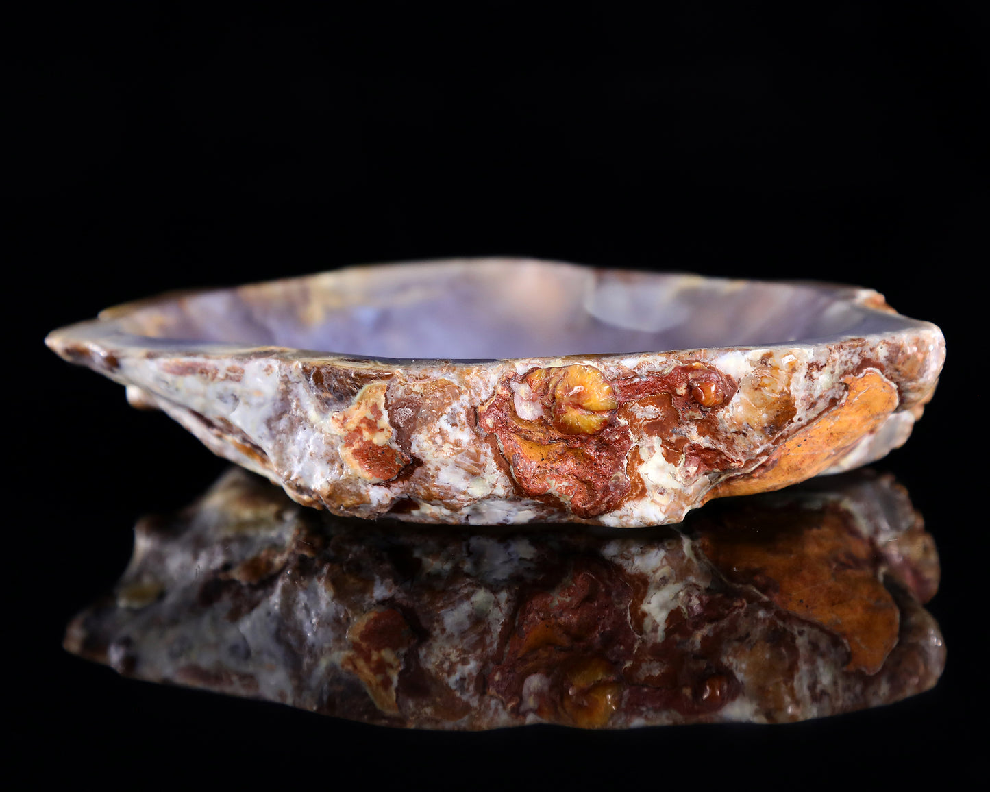 6.3" Blue Chalcedony Hand Carved Crystal Ashtray Fruit Tray