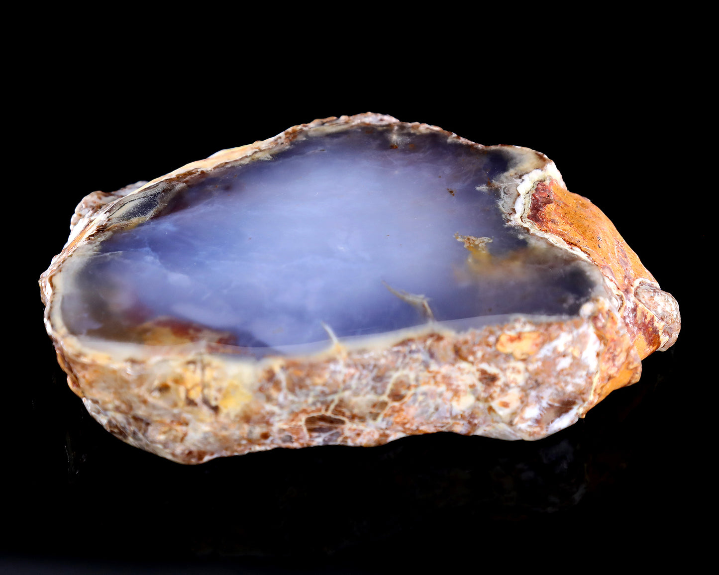 6.3" Blue Chalcedony Hand Carved Crystal Ashtray Fruit Tray