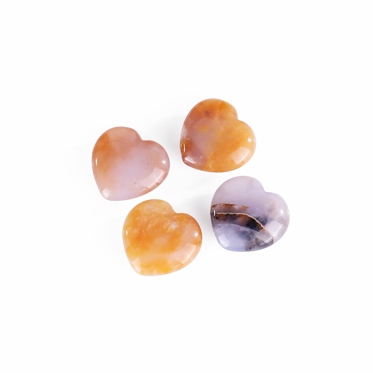 Natural Chalcedony Hand Carved Crystal Heart