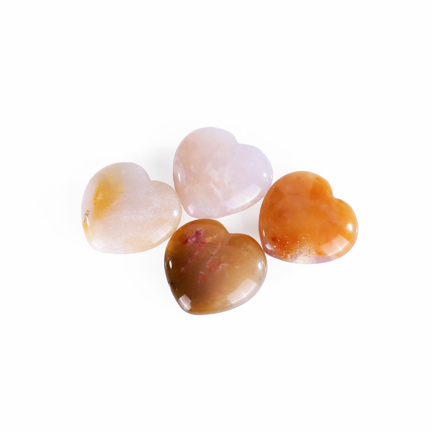Natural Chalcedony Hand Carved Crystal Heart