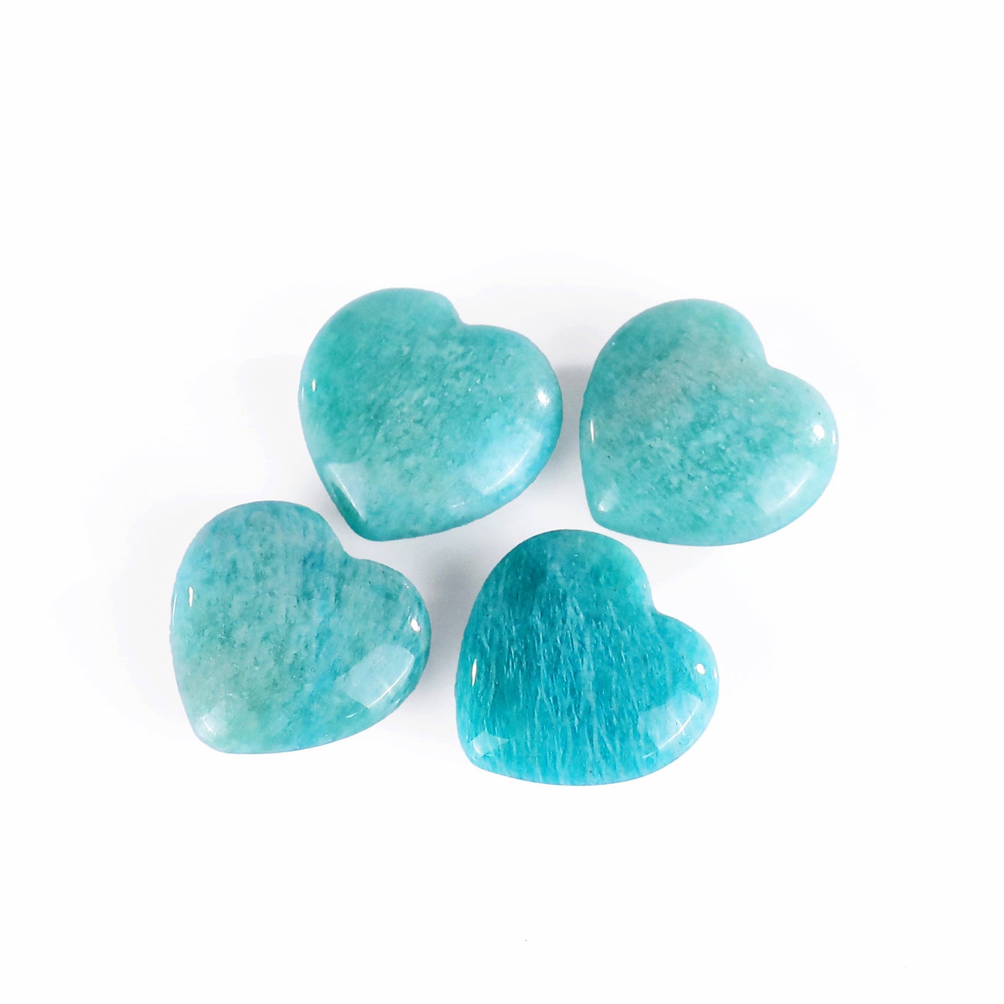 Natural Amazonite Hand Carved Crystal Heart