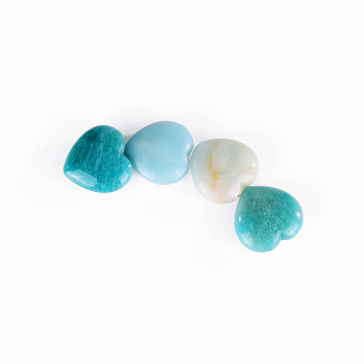 Natural Amazonite Hand Carved Crystal Heart