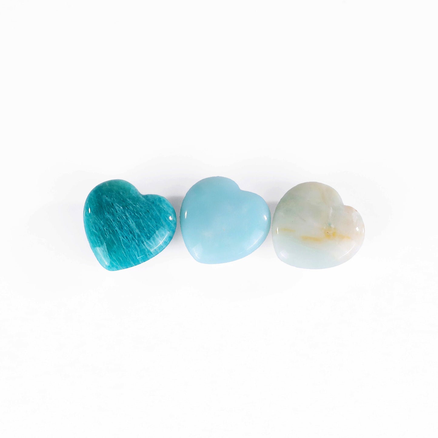 Natural Amazonite Hand Carved Crystal Heart