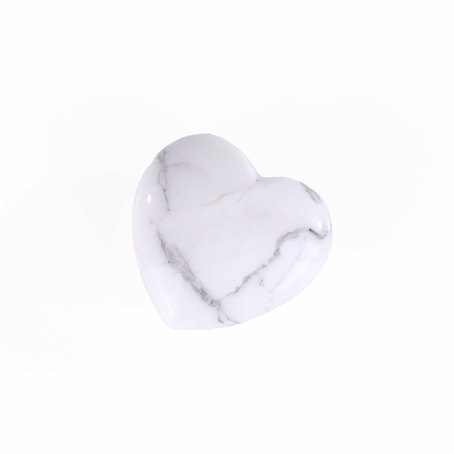 Natural Howlite Hand Carved Crystal Heart