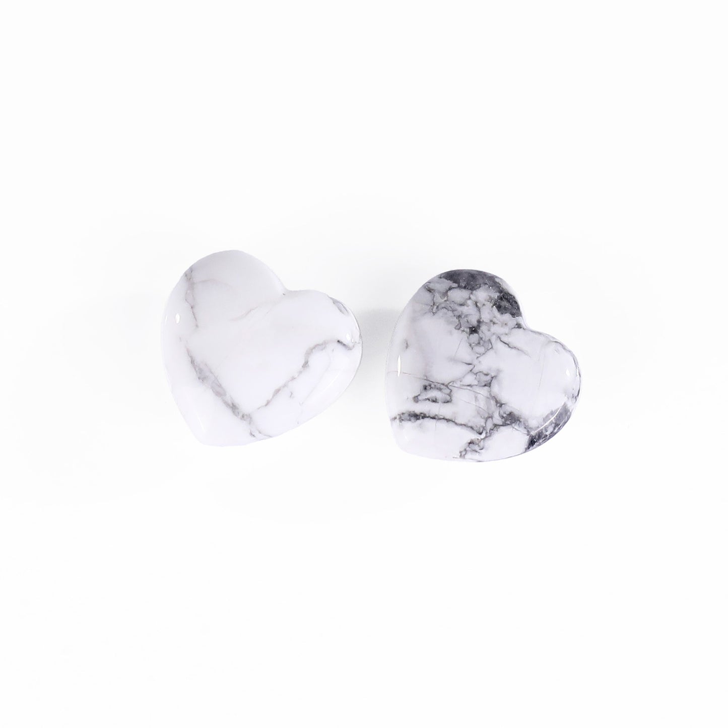 Natural Howlite Hand Carved Crystal Heart