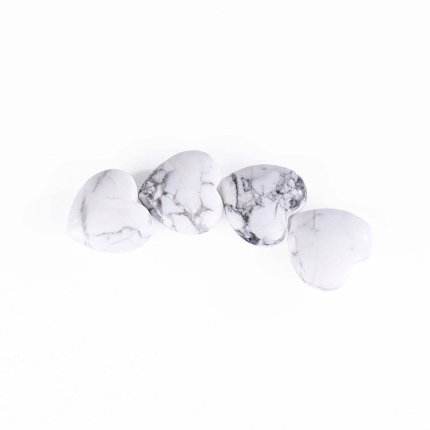 Natural Howlite Hand Carved Crystal Heart