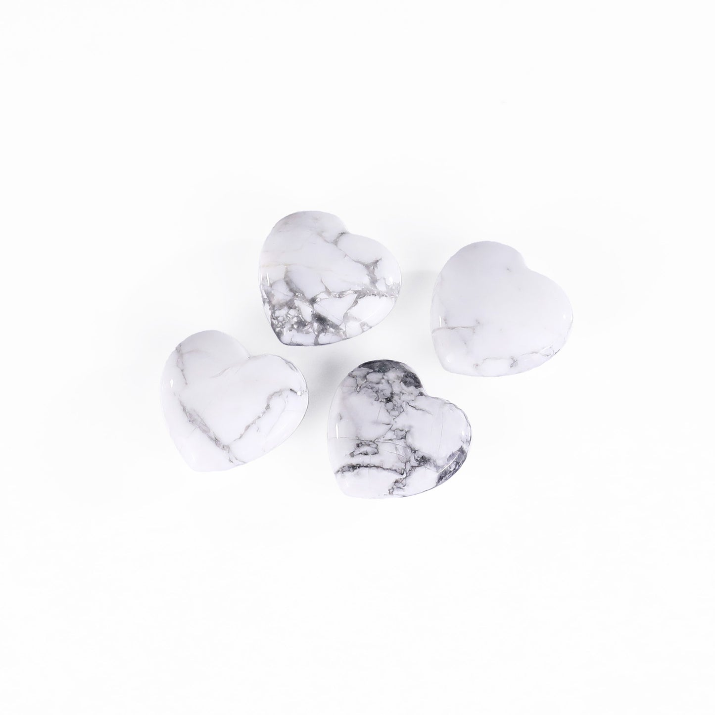 Natural Howlite Hand Carved Crystal Heart