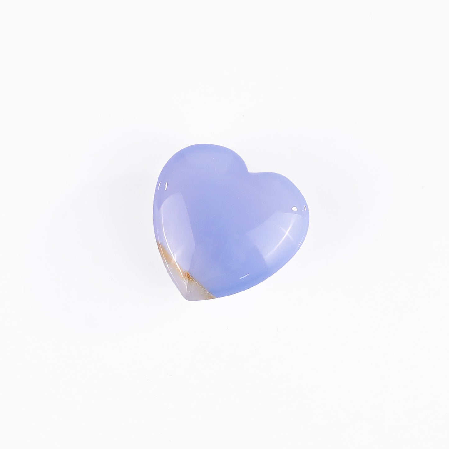 Natural Blue Chalcedony Hand Carved Crystal Heart