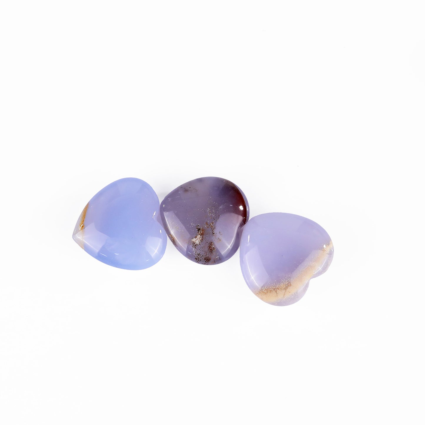 Natural Blue Chalcedony Hand Carved Crystal Heart