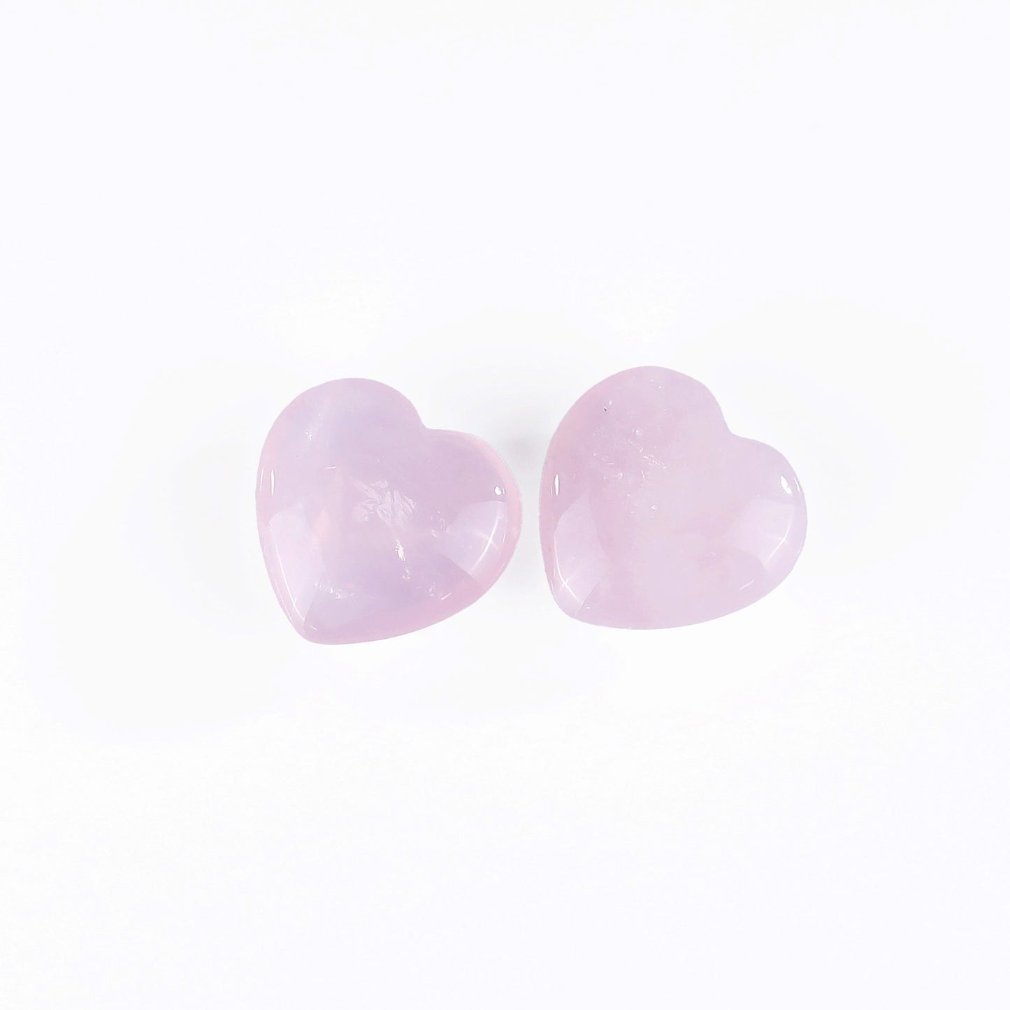 Natural Rose Quartz Hand Carved Crystal Heart