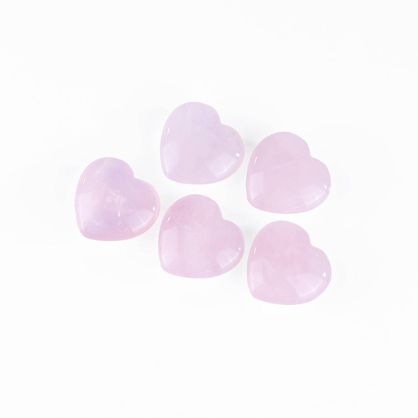 Natural Rose Quartz Hand Carved Crystal Heart