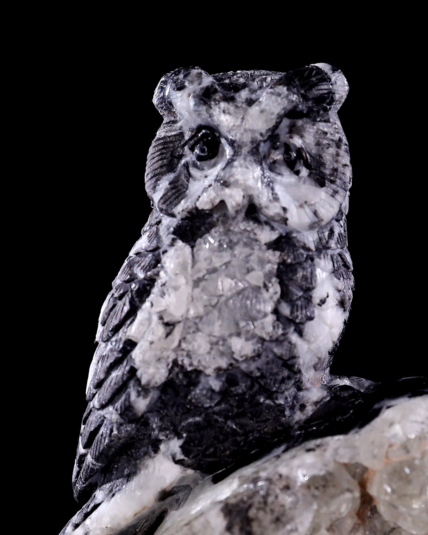 Natural Quartz Rock Druse Hand Carved Crystal Owl Sculpture Dedicated Link For Checkout