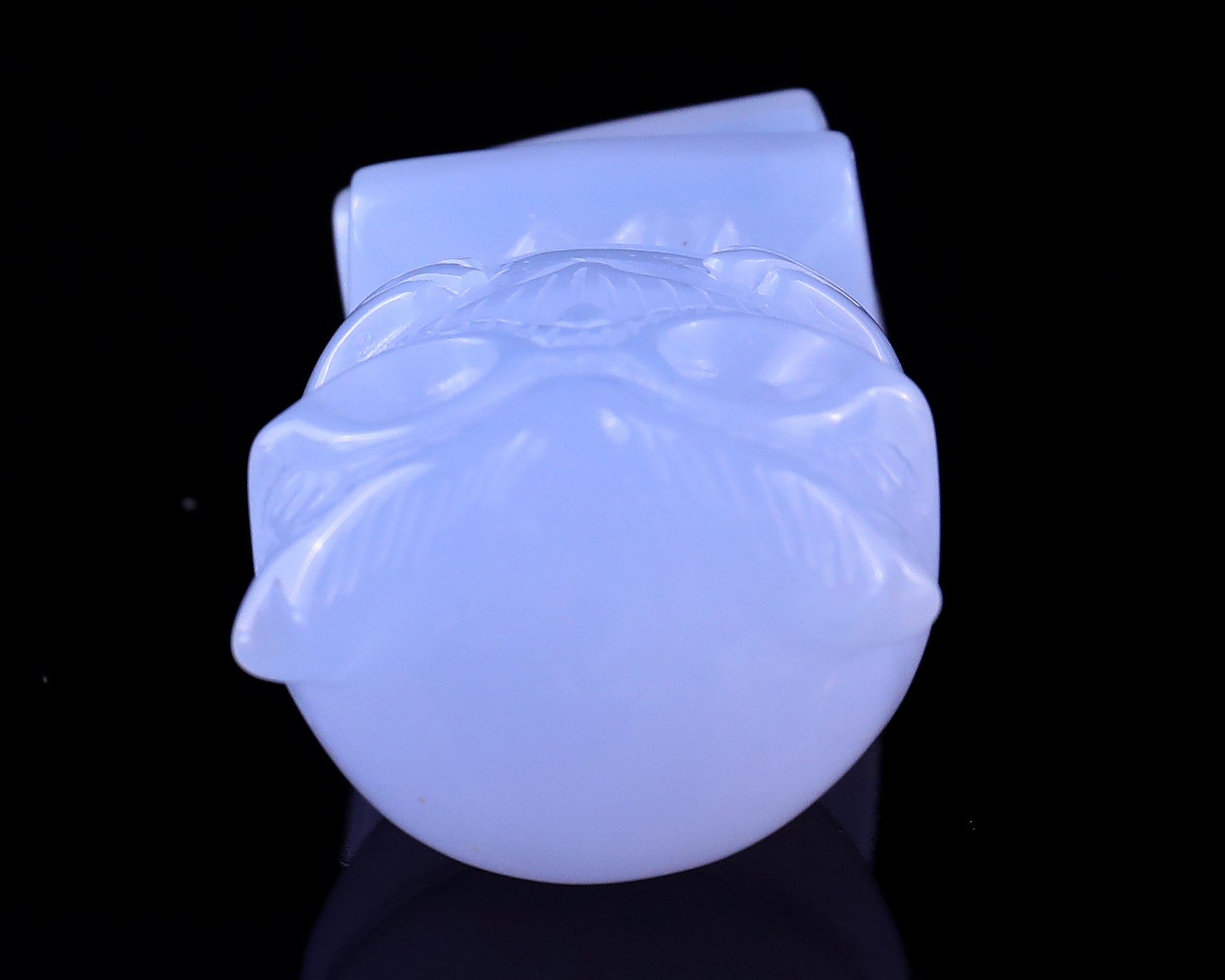 1.9" Blue Chalcedony Hand Carved Crystal Owl Sculpture Crystallumi