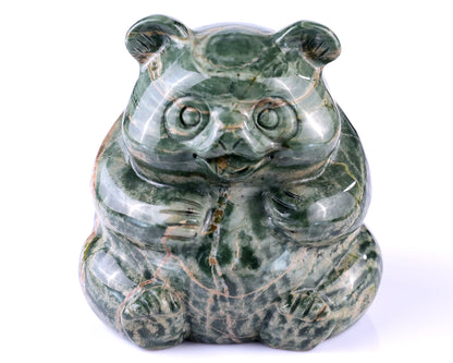 2.8" Jiulong Jade Hand Carved Crystal Panda Sculpture Crystallumi