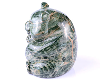 2.8" Jiulong Jade Hand Carved Crystal Panda Sculpture Crystallumi