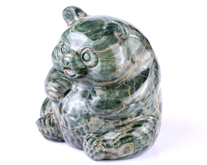 2.8" Jiulong Jade Hand Carved Crystal Panda Sculpture Crystallumi
