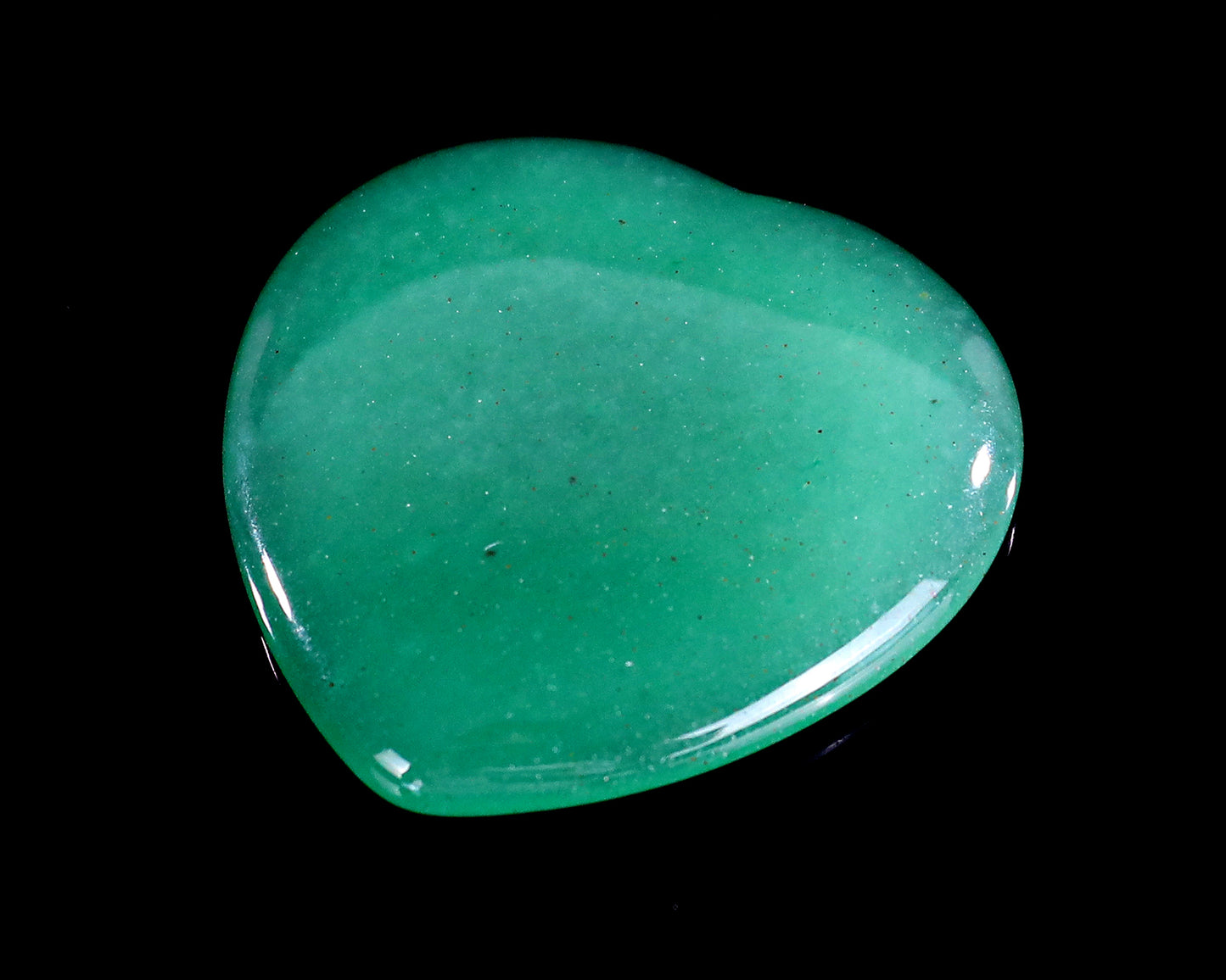 1.5" Green Aventurine Hand Carved Crystal Heart Shape Worry Stone,Massage Tool