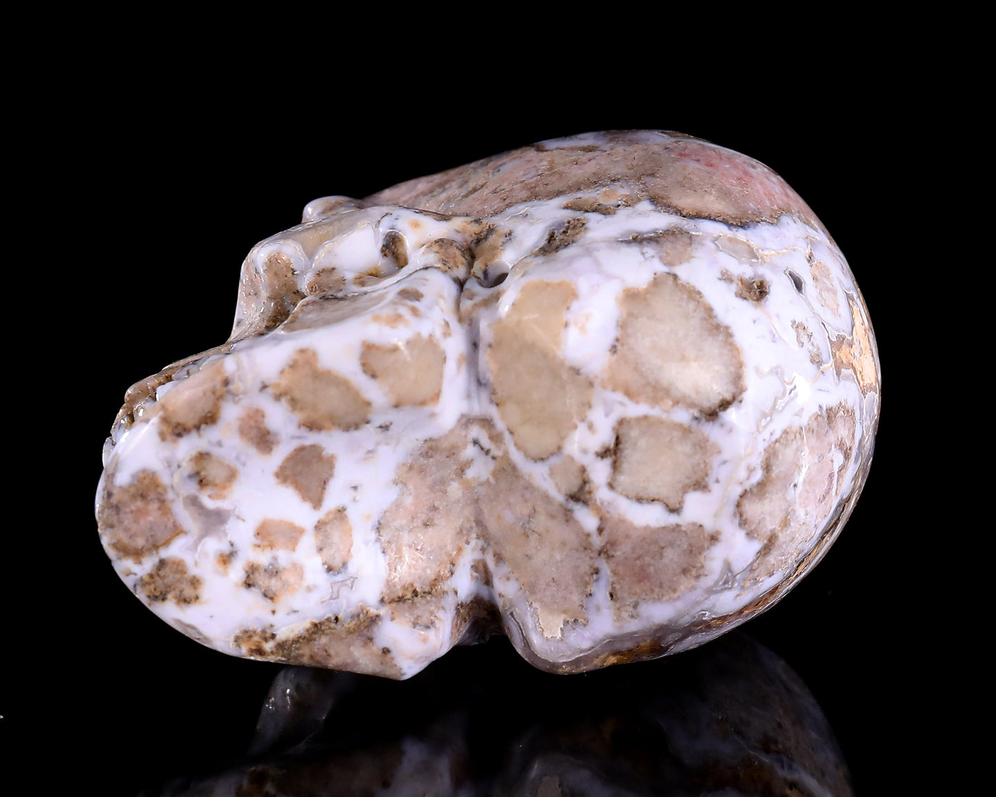 3.0" Blue Sakura Agate Hand Carved Crystal Realistic Skull Sculpture