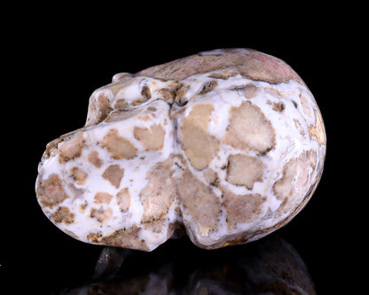 3.0" Blue Sakura Agate Hand Carved Crystal Realistic Skull Sculpture