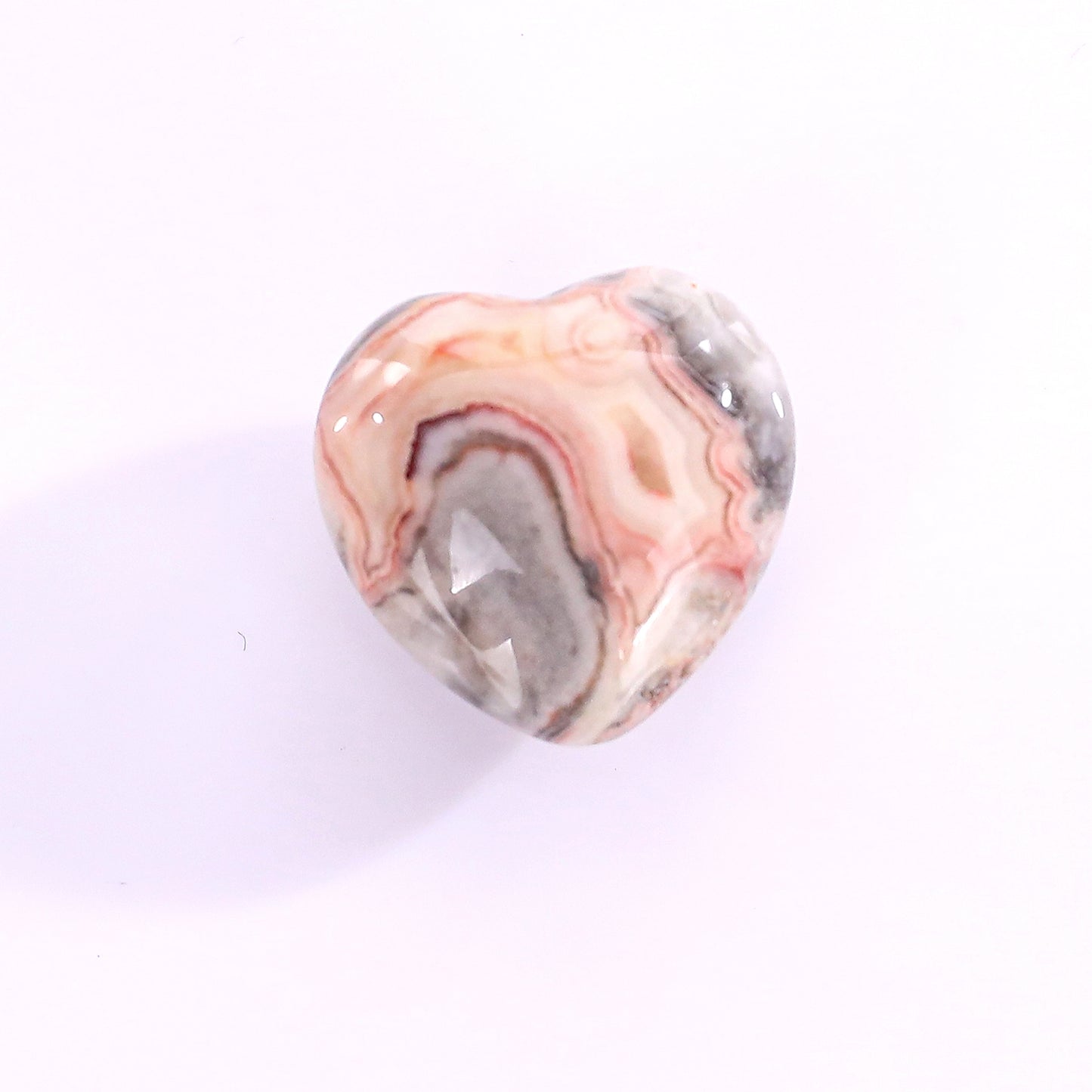 Natural Crazy Agate Hand Carved Crystal Heart