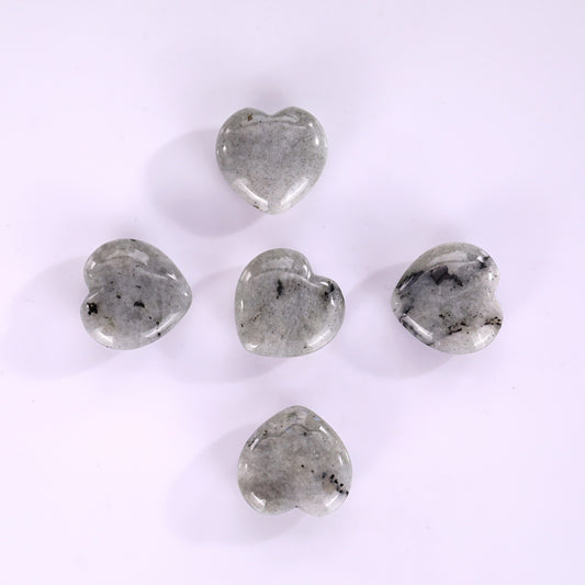 Natural Labradorite Hand Carved Crystal Heart