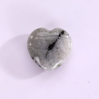 Natural Labradorite Hand Carved Crystal Heart