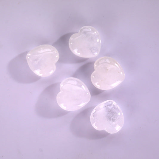 Natural Angolan Quartz Rock Hand Carved Crystal Heart