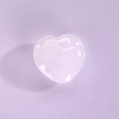 Natural Angolan Quartz Rock Hand Carved Crystal Heart