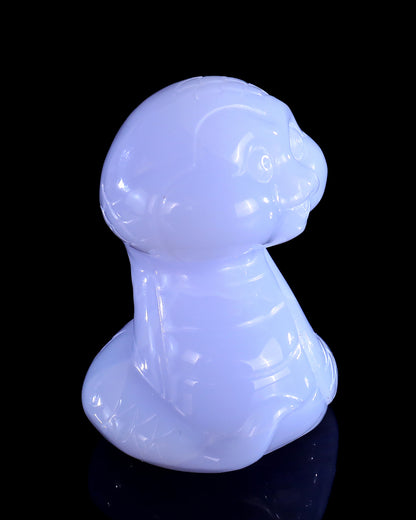 2.4" Blue Chalcedony Hand Carved Crystal Baby Snake Sculpture