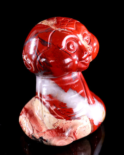 2.4" Red Jasper Hand Carved Crystal Baby Snake Sculpture