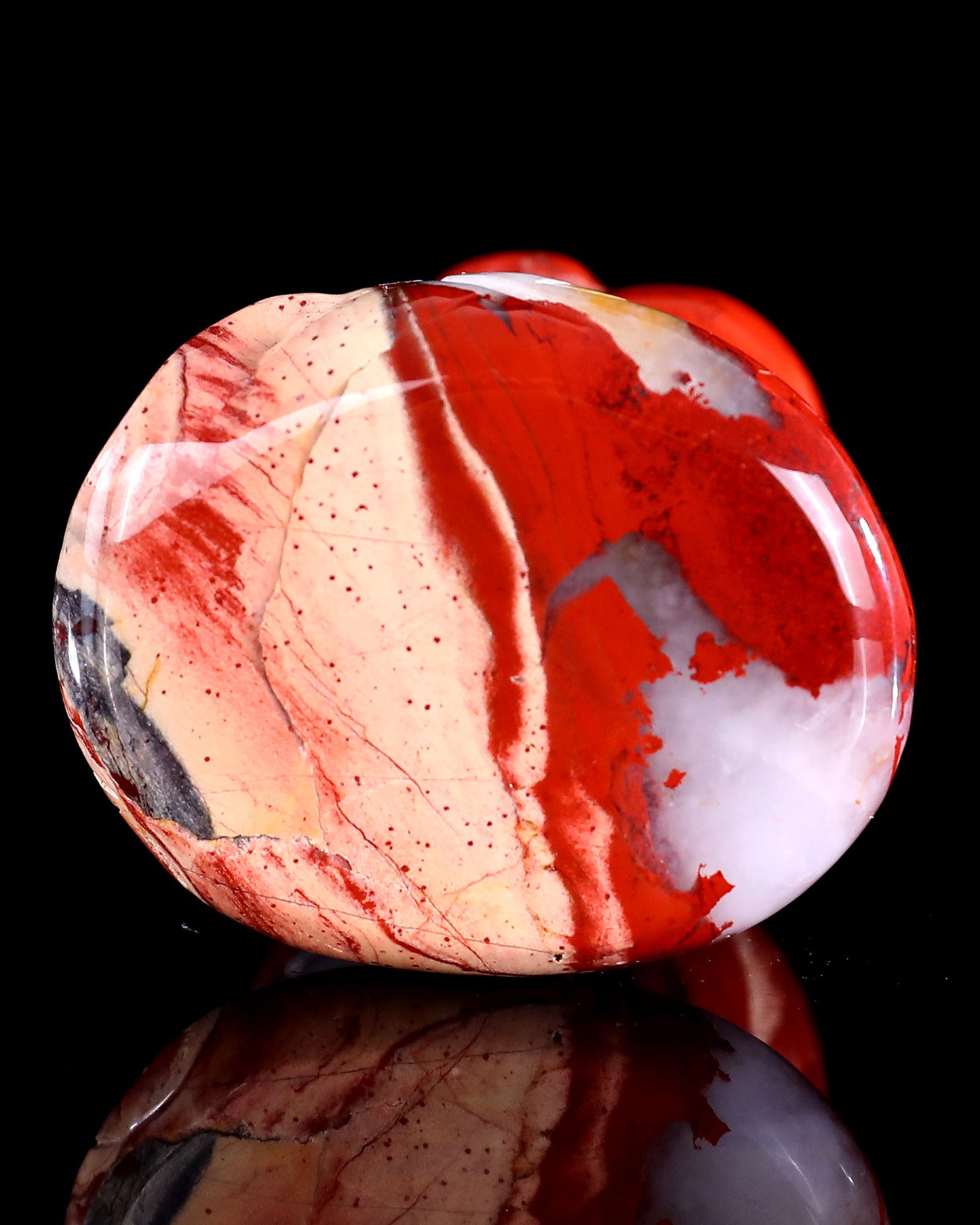 2.4" Red Jasper Hand Carved Crystal Baby Snake Sculpture