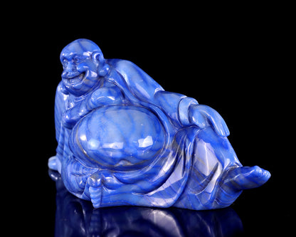 10" Blue Aventurine Hand Carved Crystal Buddha Sculpture