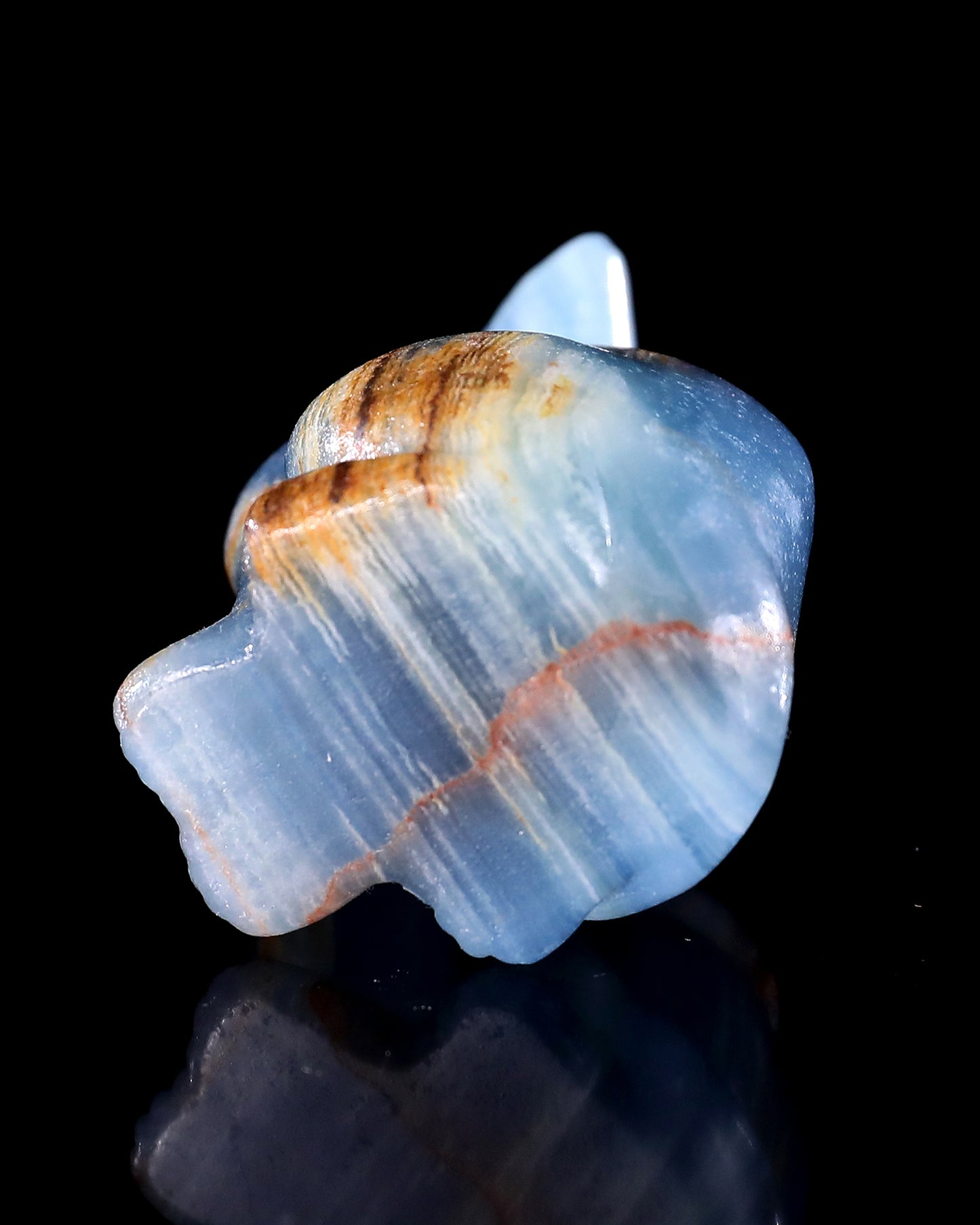 2.9" Natural Blue Onyx Hand Carved Crystal Cat Sculpture