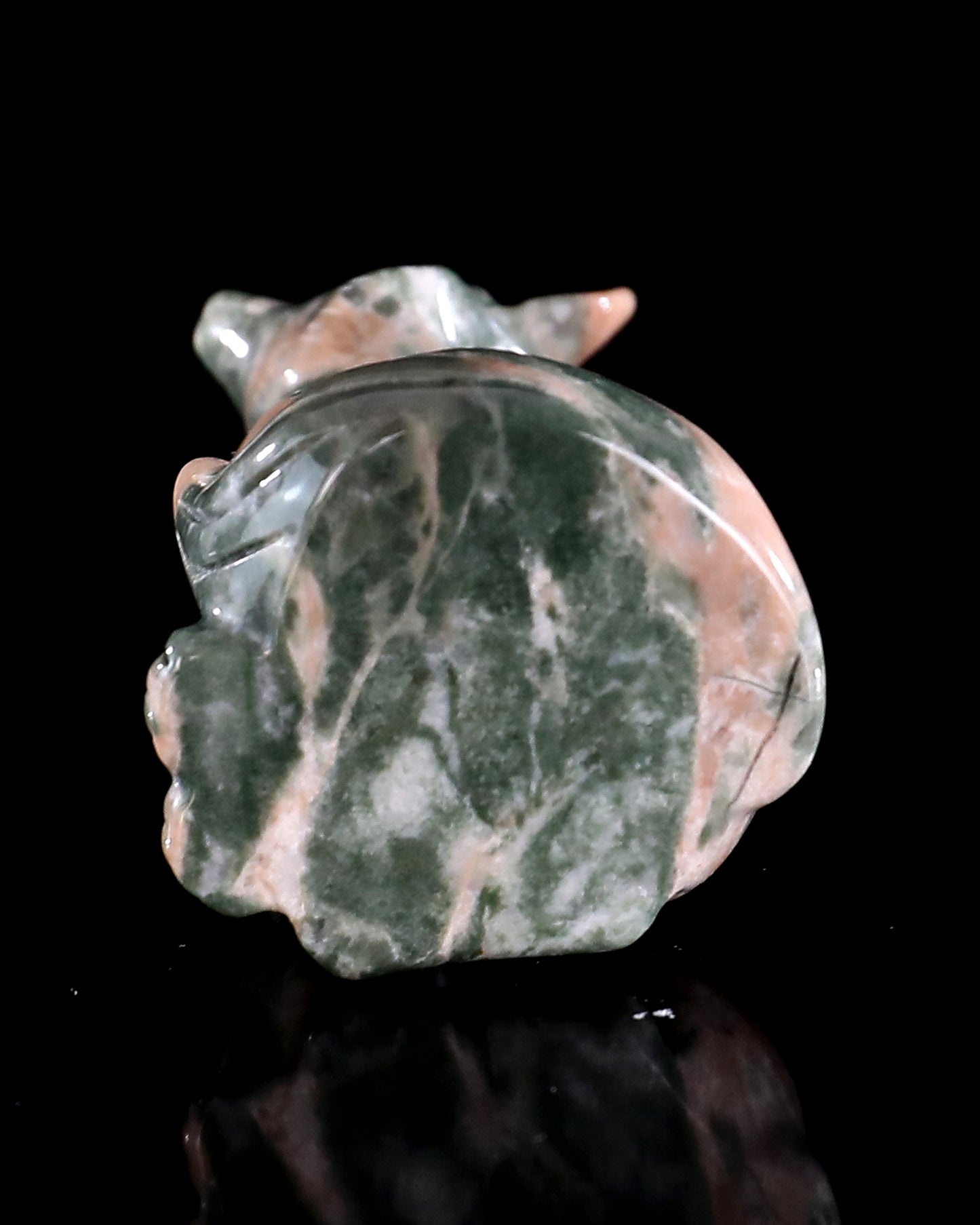 2.9" Natural Jiulong Jade Hand Carved Crystal Fox Sculpture