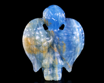 2.9" Blue Onyx Hand Carved Crystal Angel Sculpture